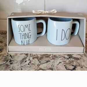 Rae Dunn Blue Dining Mugs Set